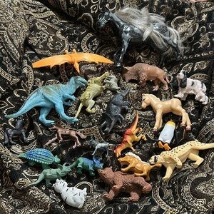 Dinosaur dog, penguin horses, alligator bear, toy, figurines, and other toys